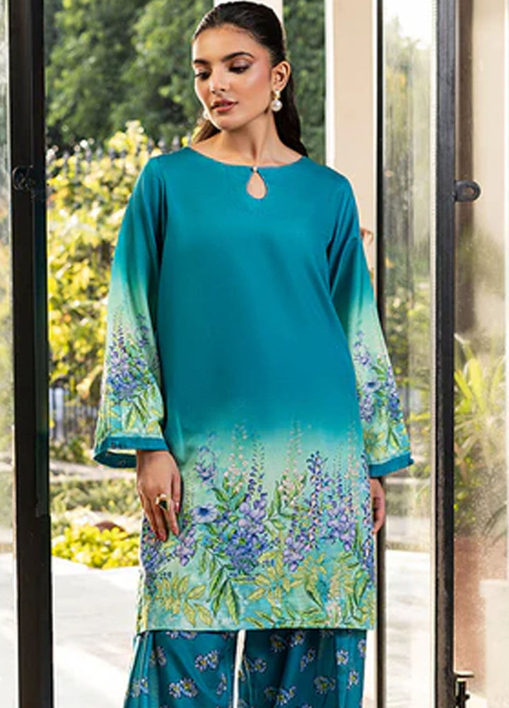 Zuri Pret Printed Lawn 2 Piece Suit Siora ZS-44 Teal Blue