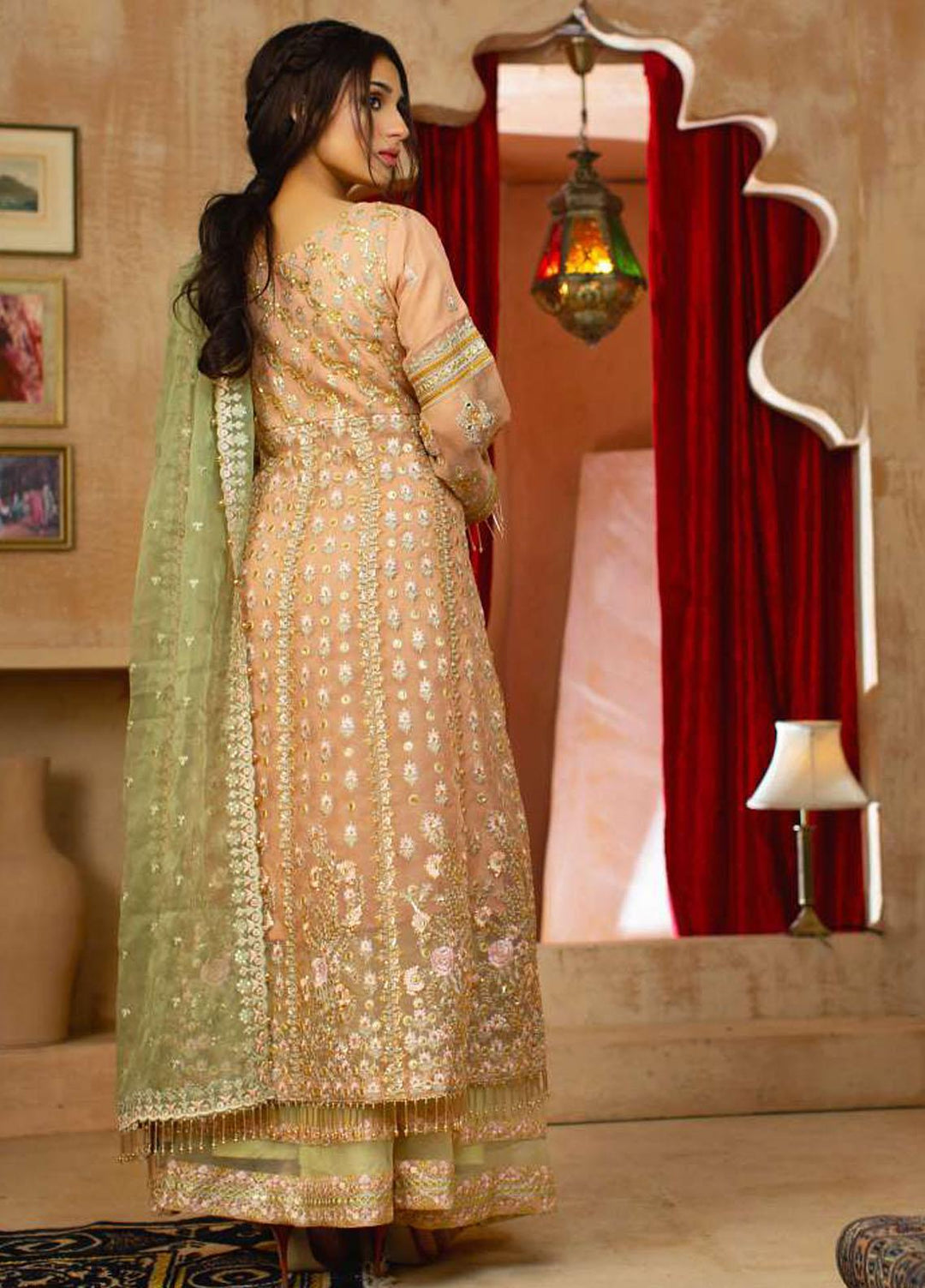 Zurr Haseen By AB Textiles Embroidered Organza Suits Unstitched 3 Piece AB21ZH 03 Rose Quartz - Luxury Collection