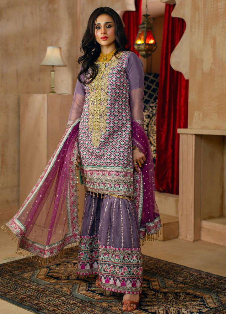 Zurr Haseen By AB Textiles Embroidered Organza Suits Unstitched 3 Piece AB21ZH 05 Khooni Neelam - Luxury Collection