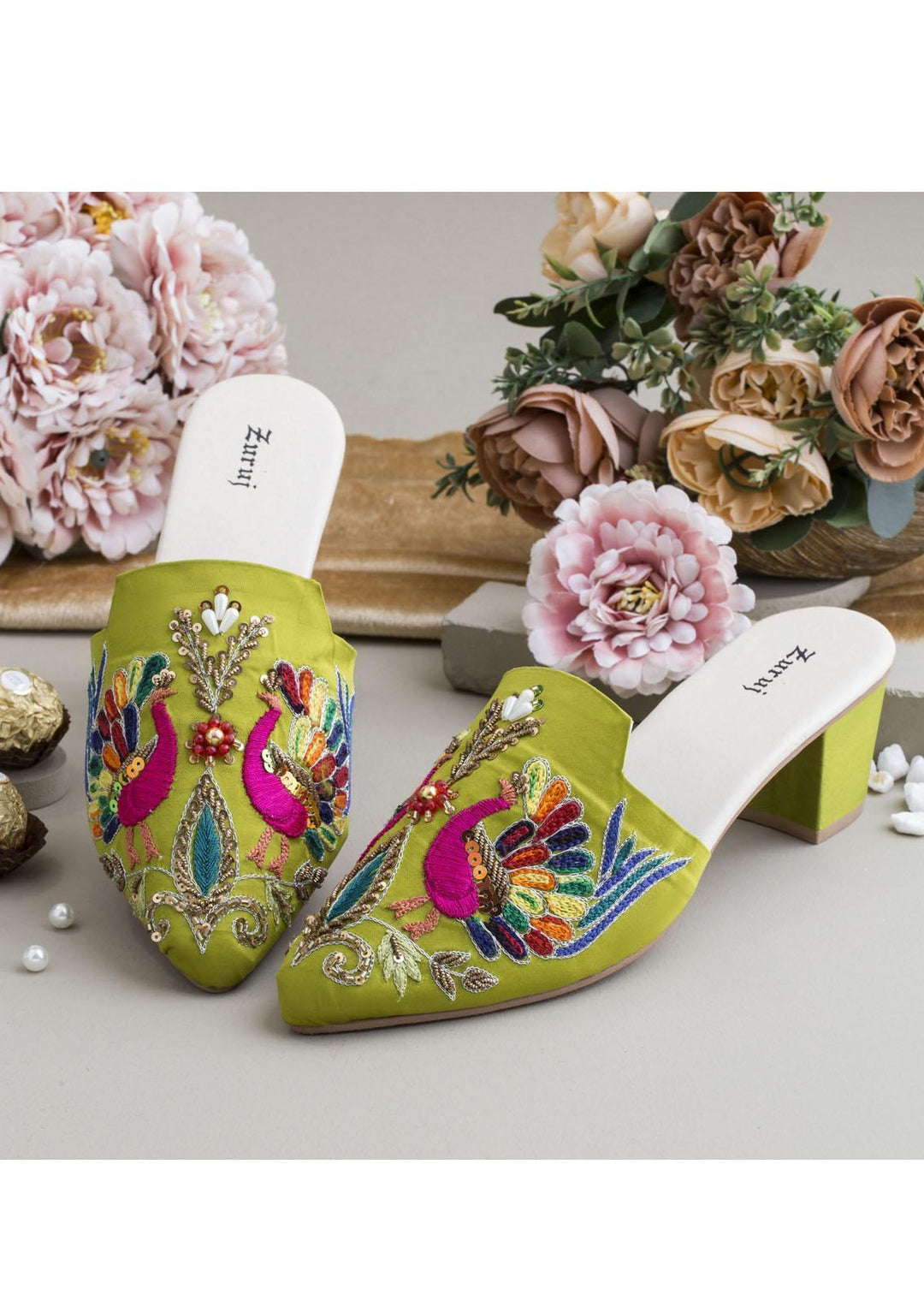 Zuruj Luxury Style Heel Mules ZJ23H HM-40-DHANI