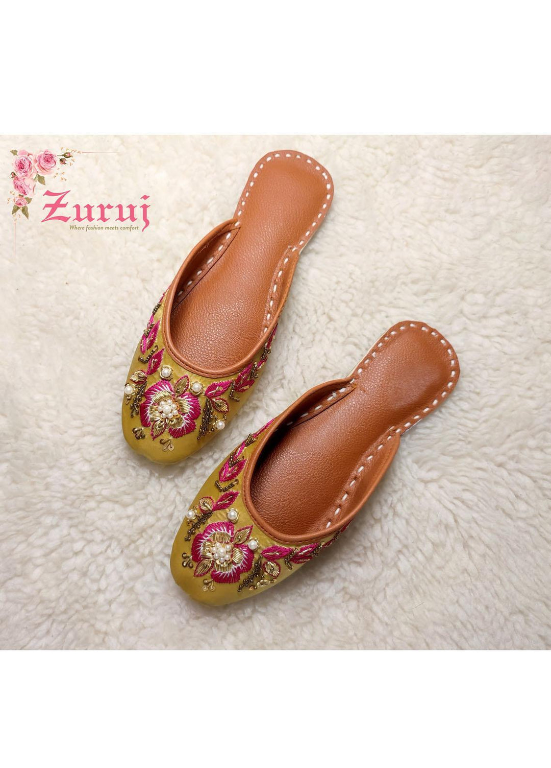 Zuruj Festive Style Backless Khussay JU-111