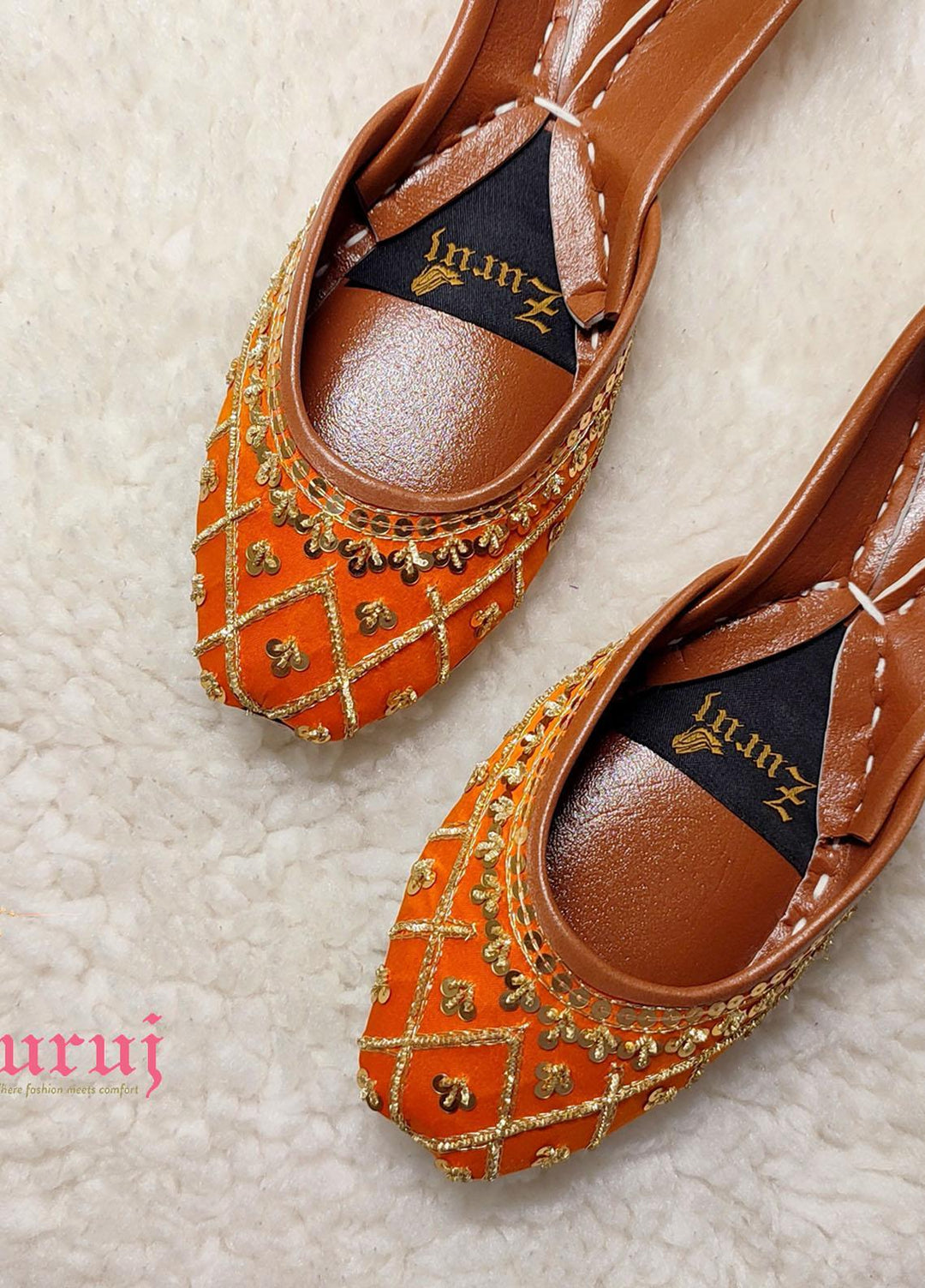 Zuruj Formal Style  Khussa  Zun-35-Orange