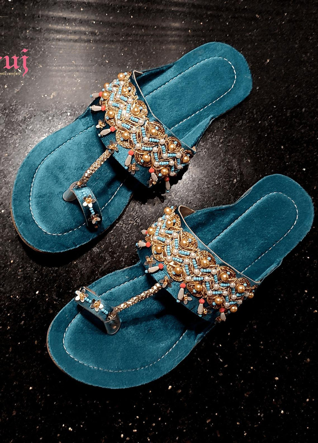 Zuruj Formal Style Kolhapuri Kl-34-Blue