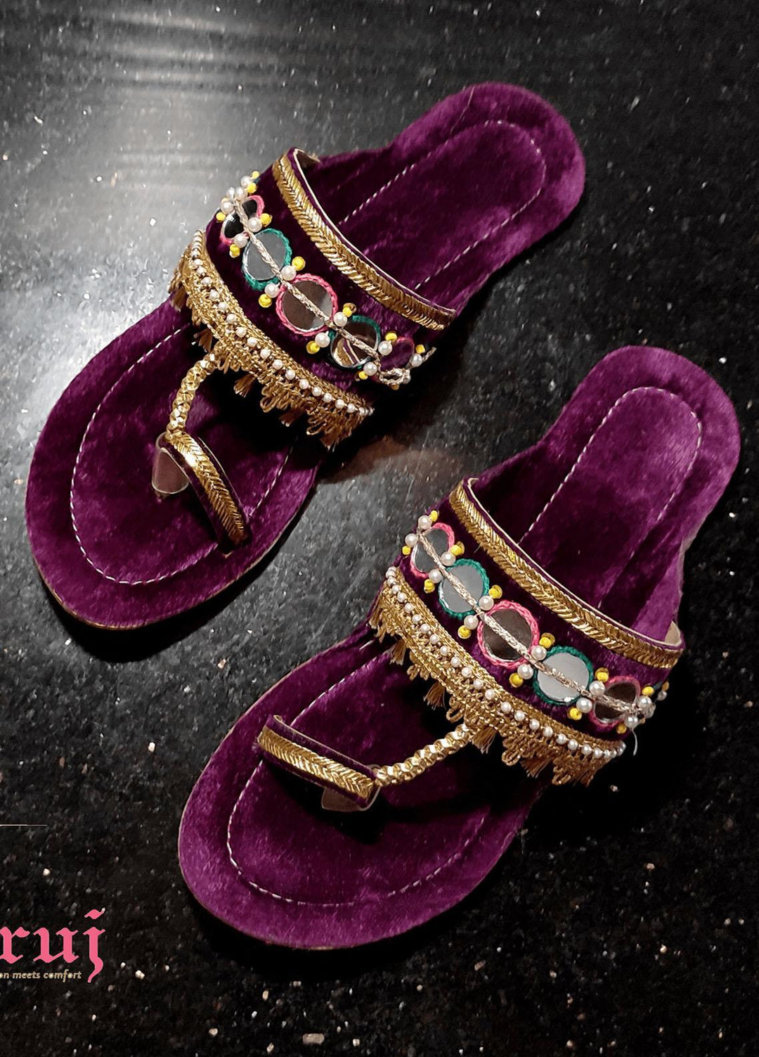 Zuruj Formal Style Kolhapuri Kl-38-Purple
