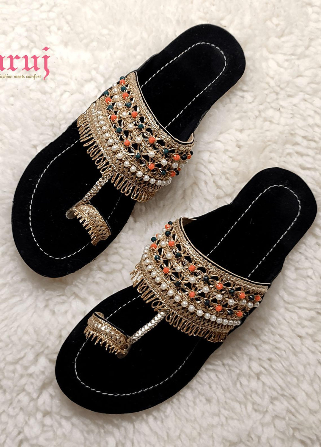 Zuruj Formal Style Kolhapuri Kl-45-Black