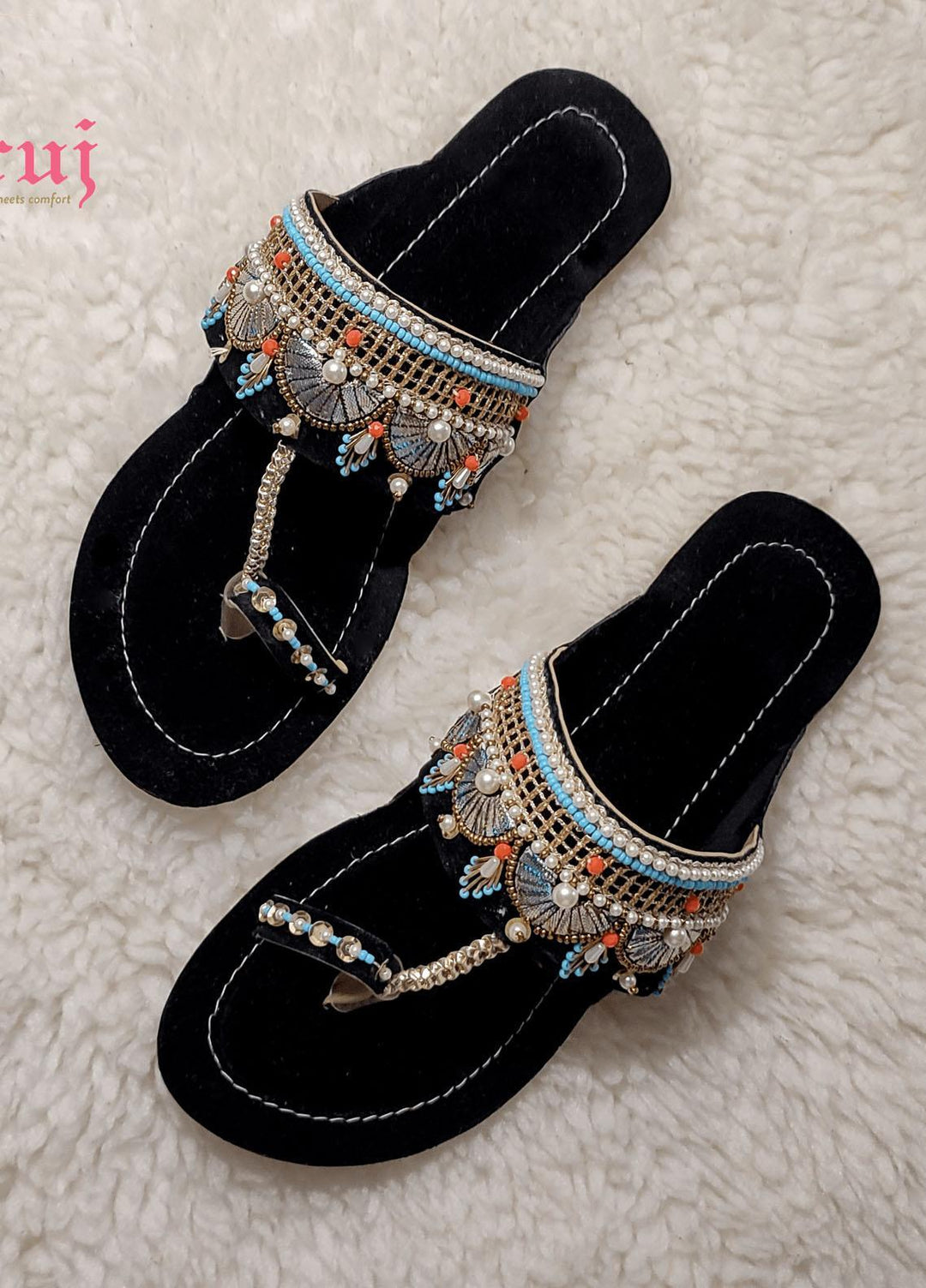 Zuruj Formal Style Kolhapuri Kl-46-Black