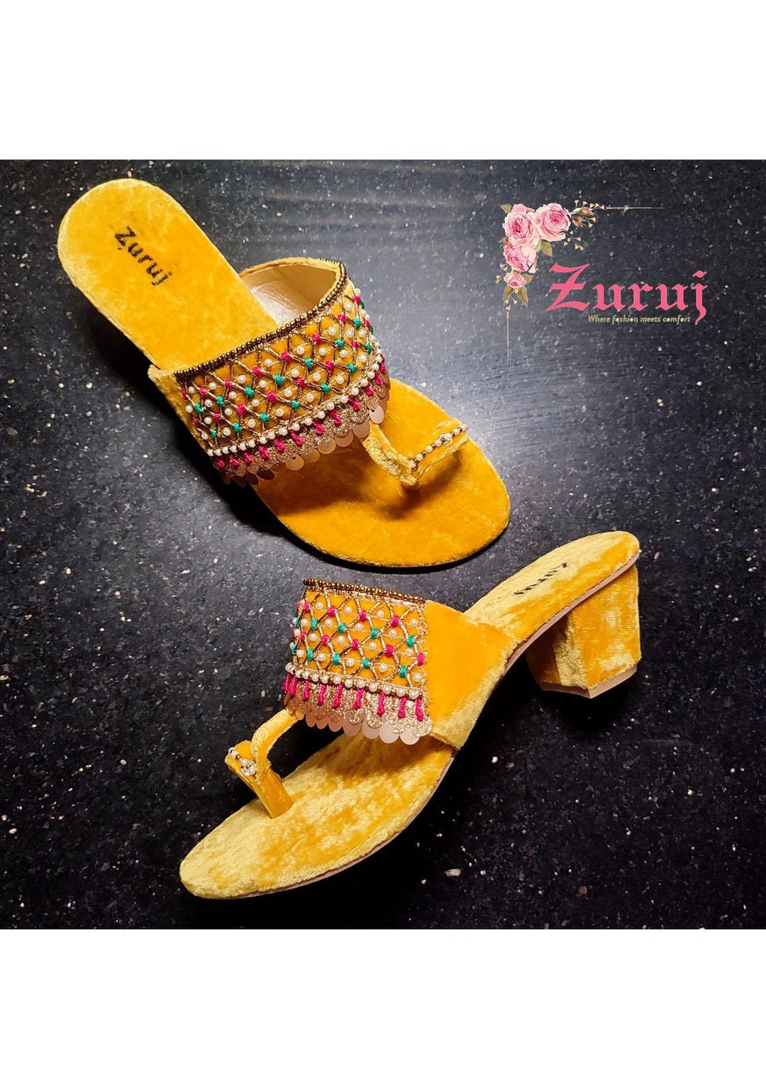 Zuruj Festive Style   Sandals HL-44-Yellow