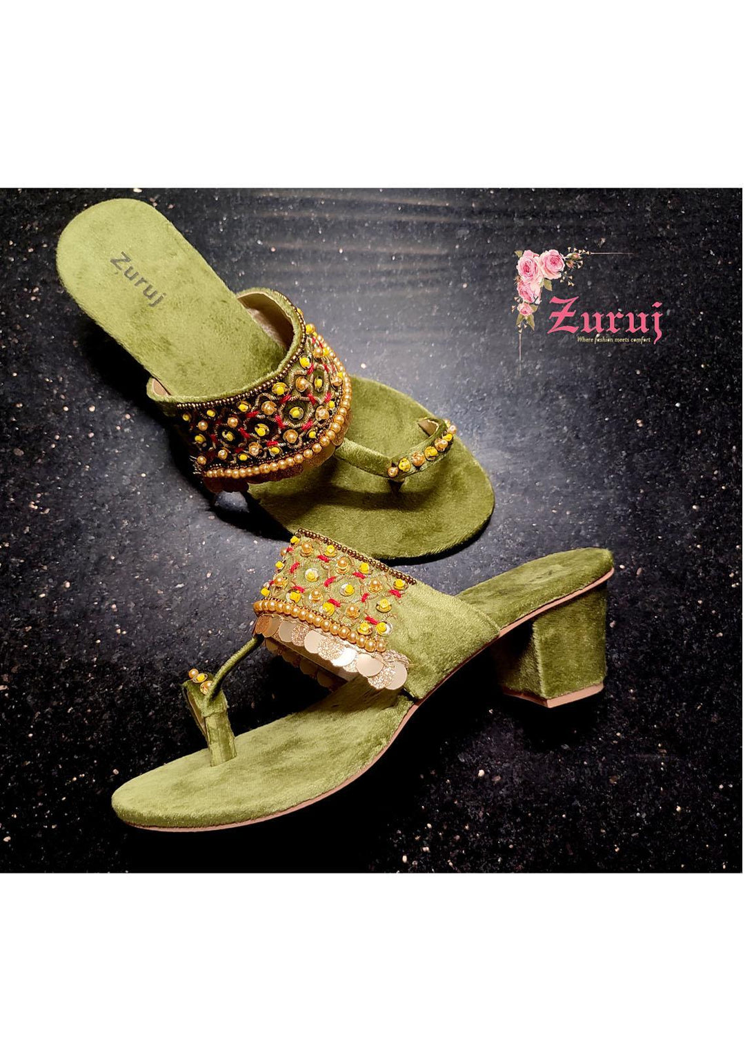 Zuruj Festive Style   Sandals HL-41-Mehandi