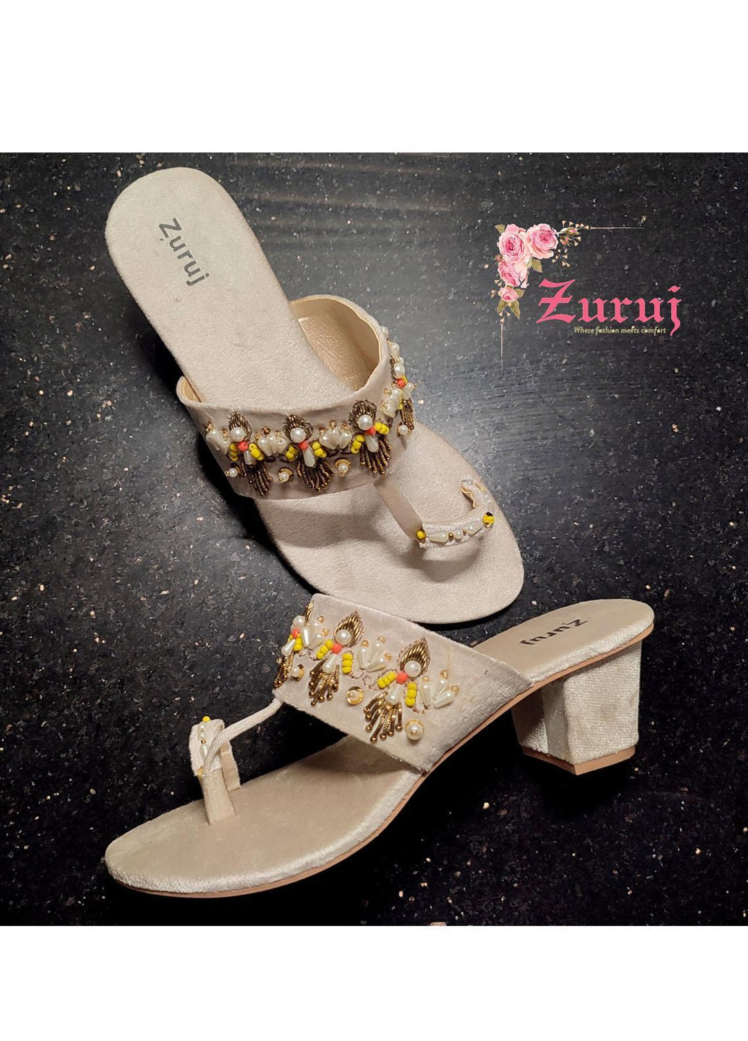Zuruj Festive Style   Sandals HL-40-Offwhite