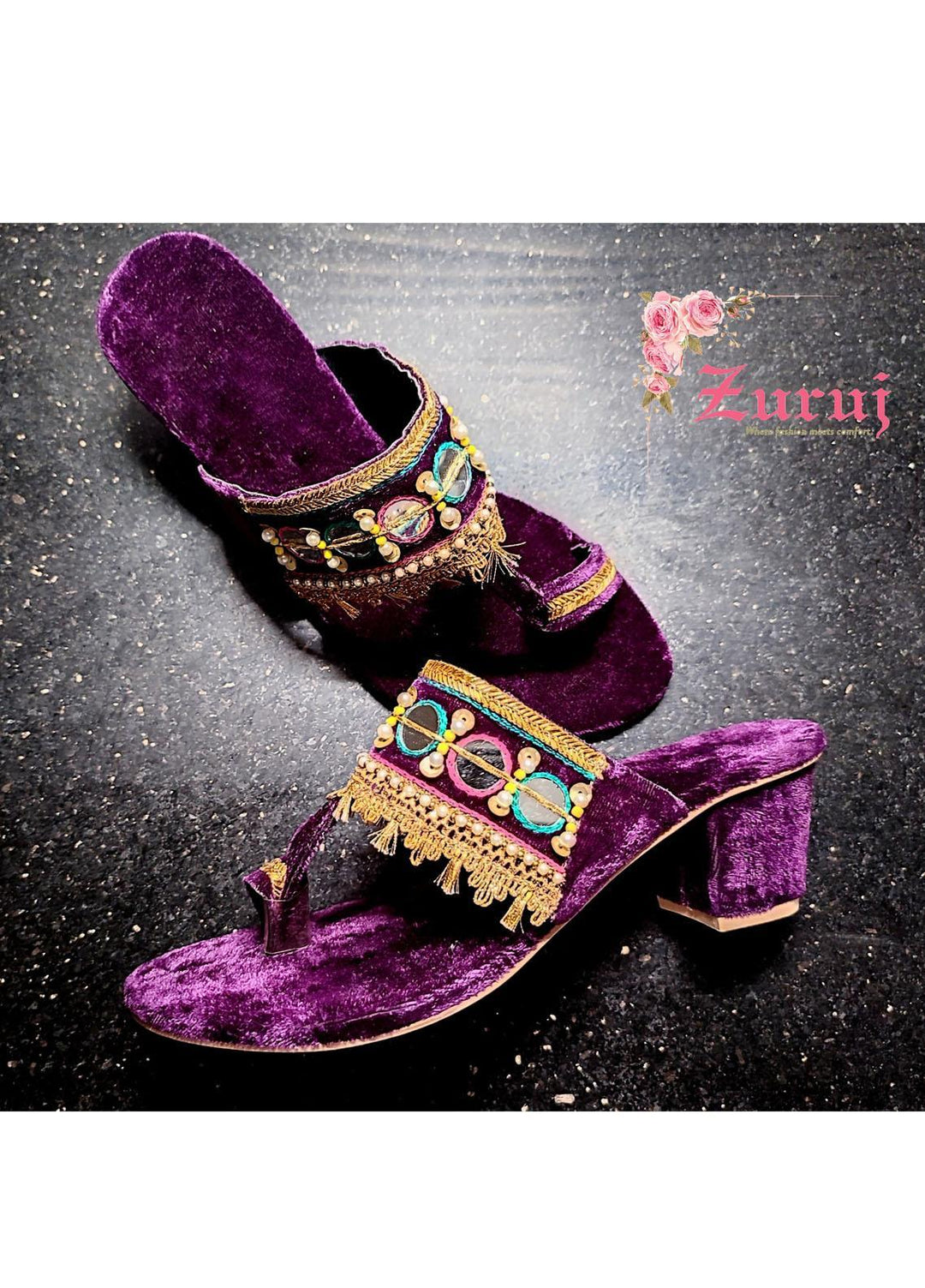Zuruj Festive Style   Sandals HL-38-Purple