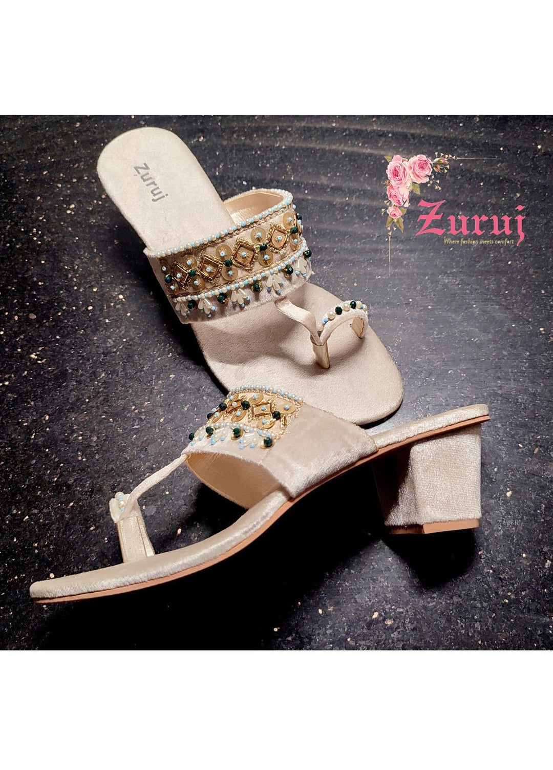 Zuruj Festive Style   Sandals HL-35-Off white