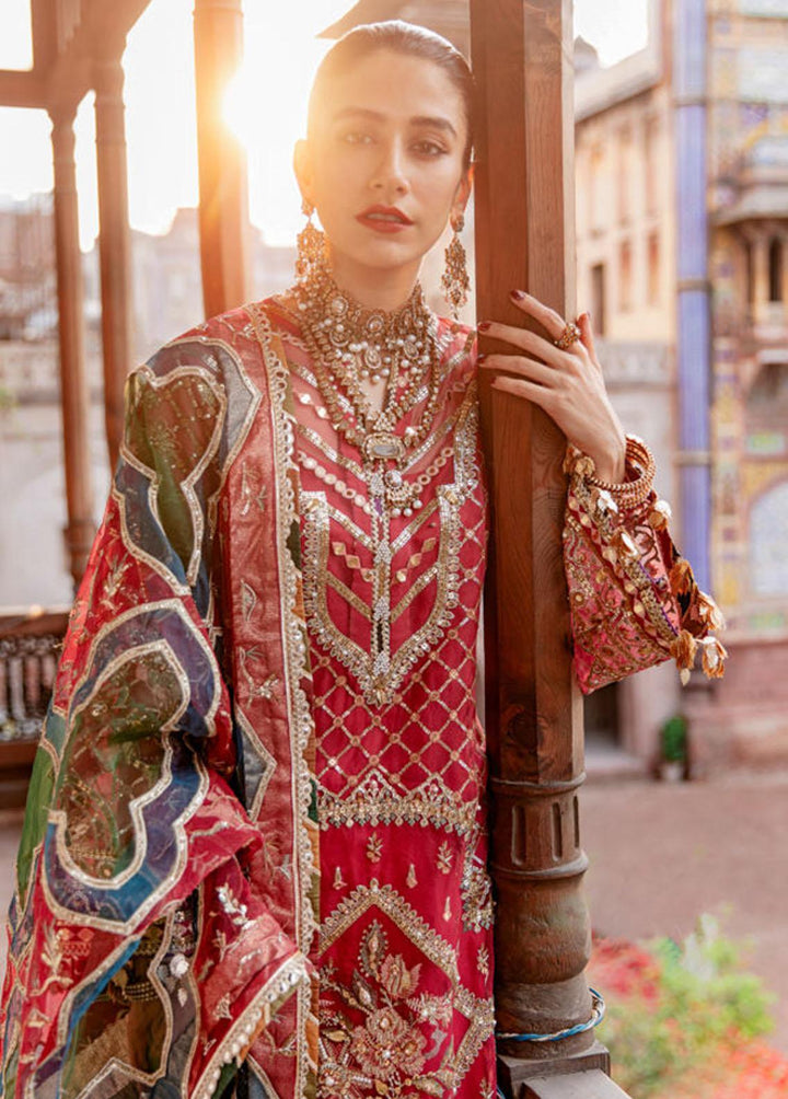 Zarlish by Mohsin Naveed Ranjha Embroidered Organza Suits Unstitched 3 Piece MNR22Z ZWU22-16 Naseebo Laal - Festive Collection