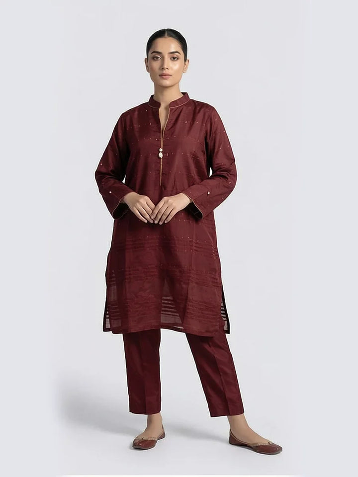 Salitex Women Printed Dyed 2 Piece Suit CPS24LFT0016 - Summer Collection