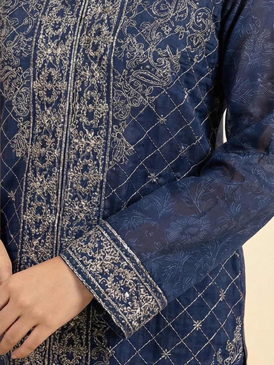 Salitex Women Embroidered Chiffon 2 Piece Suit LPS24LFT001 - Summer Collection