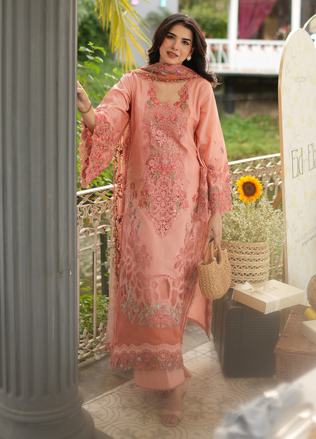 Elaf Premium Unstitched Embroidered Lawn 3 Piece Suit EL26ULF Endless Love ELQ-5A - Festive Collection