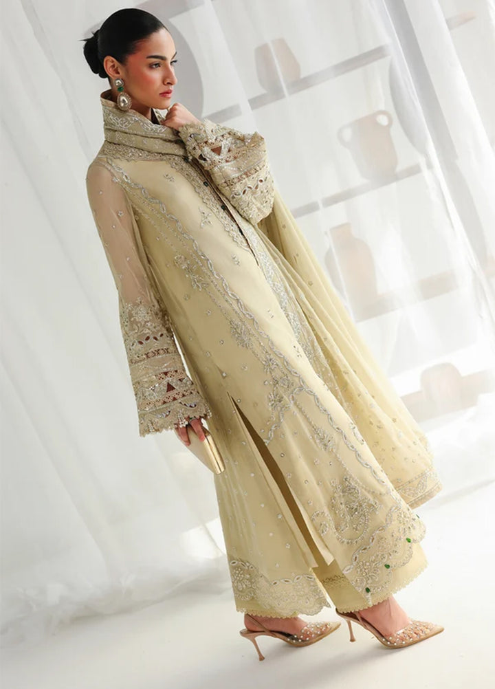 Qalamkar Unstitched Embroidered Chiffon 3 Piece Suit QLK26UCF Deena QCC-01 - Festive Collection
