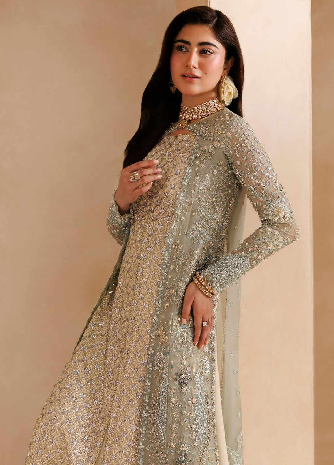Sardinia Brides Unstitched Hand work Organza 3 Piece Suit SR26UB Elysia 1804 - Wedding Collection