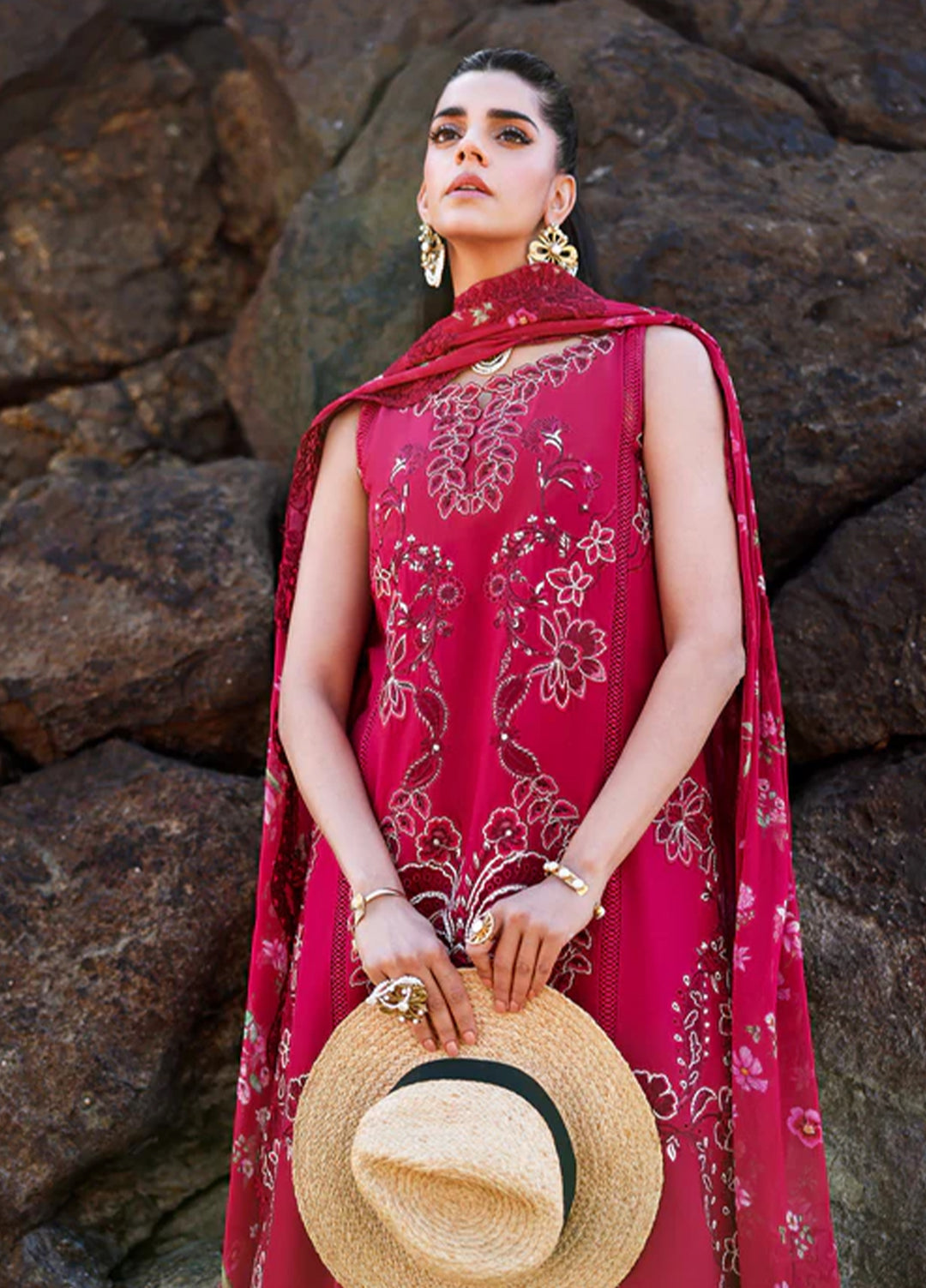 Saira Shakira Unstitched Embroidered Lawn 3 Piece Suit SSR26ULE SS-004A - Eid Collection