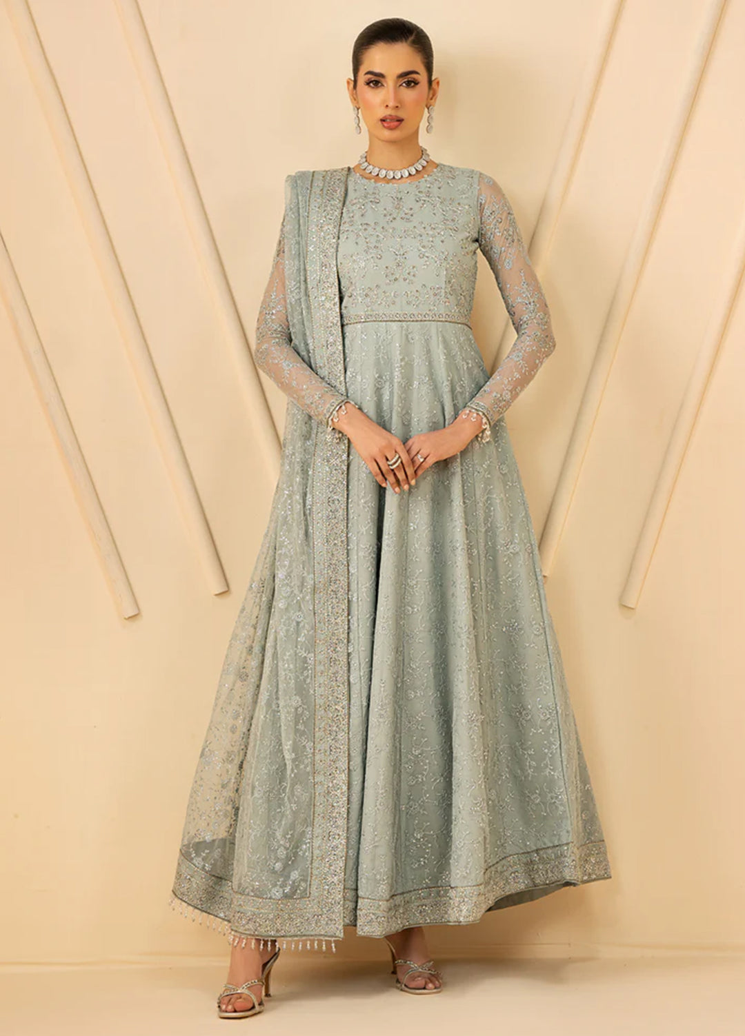 Riwayat by Zarif Unstitched Embroidered Net 3 Piece Suit ZR26URN ZRF-RC-06 MINTARA - Festive Collection