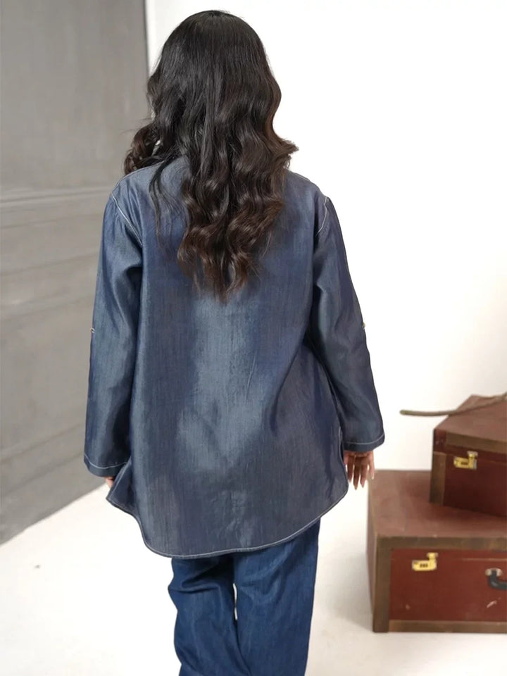 Salitex Women Solids Denim 1 Piece Shirt WP7L1PBE486-A - Winter Collection