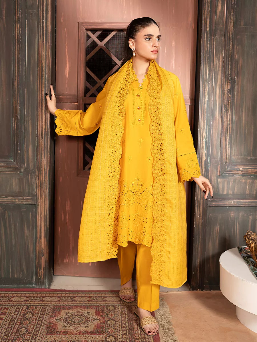 Salitex Women Embroidered Cambric 3 Piece Suit PML3PBC291 - Summer Collection