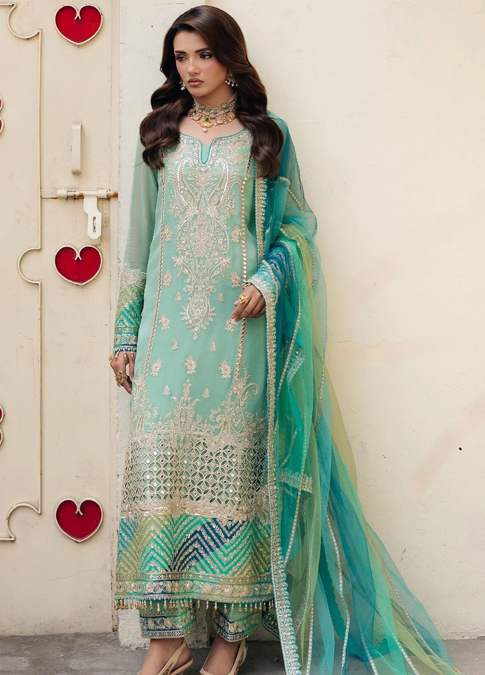 Celine by Charizma Unstitched Embroidered Chiffon 4 Piece Suit CHR26UC Celine CCE6-01 - Festive Collection