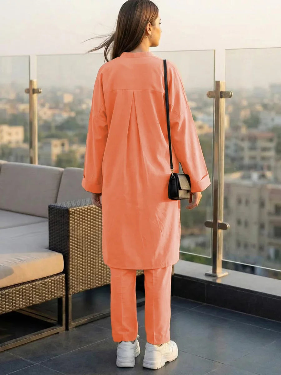 Salitex Women Solids Crepe 2 Piece Suit SS25PBC691 - Summer Collection