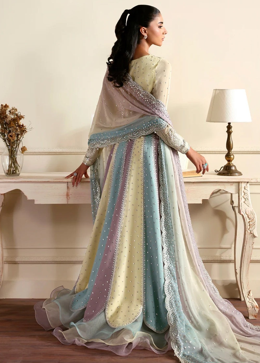 Sirayya by Zarif Unstitched Embroidered Chiffon 3 Piece Suit ZR26US Sonal 01 - Wedding Collection