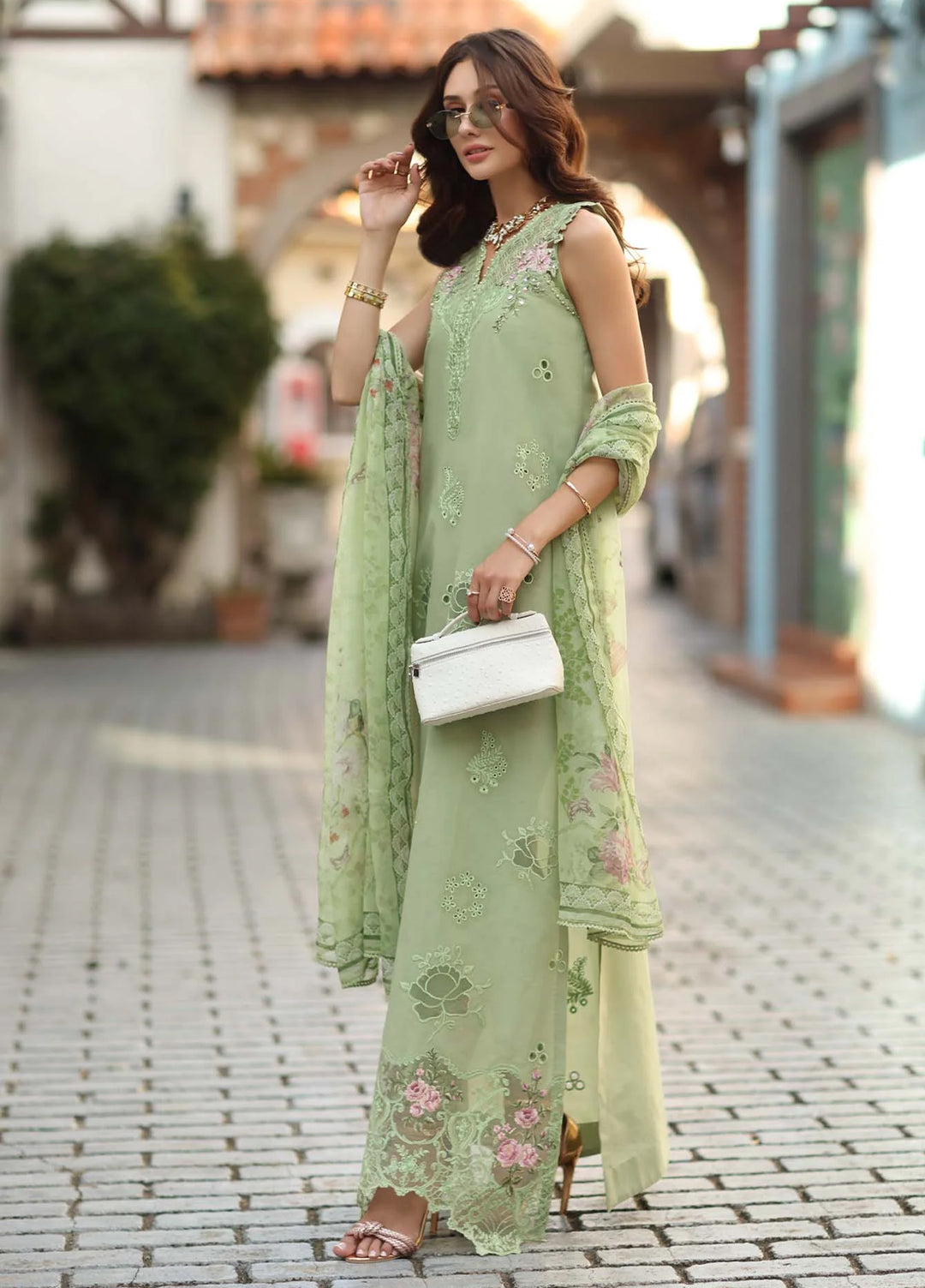 Noor Luxe by Saadia Asad Unstitched Embroidered Lawn 3 Piece Suit SA26UNL D-3A - Summer Collection