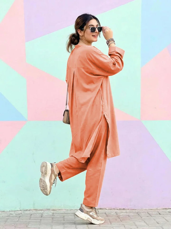 Salitex Women Solids Crepe 2 Piece Suit SS25PBC691 - Summer Collection