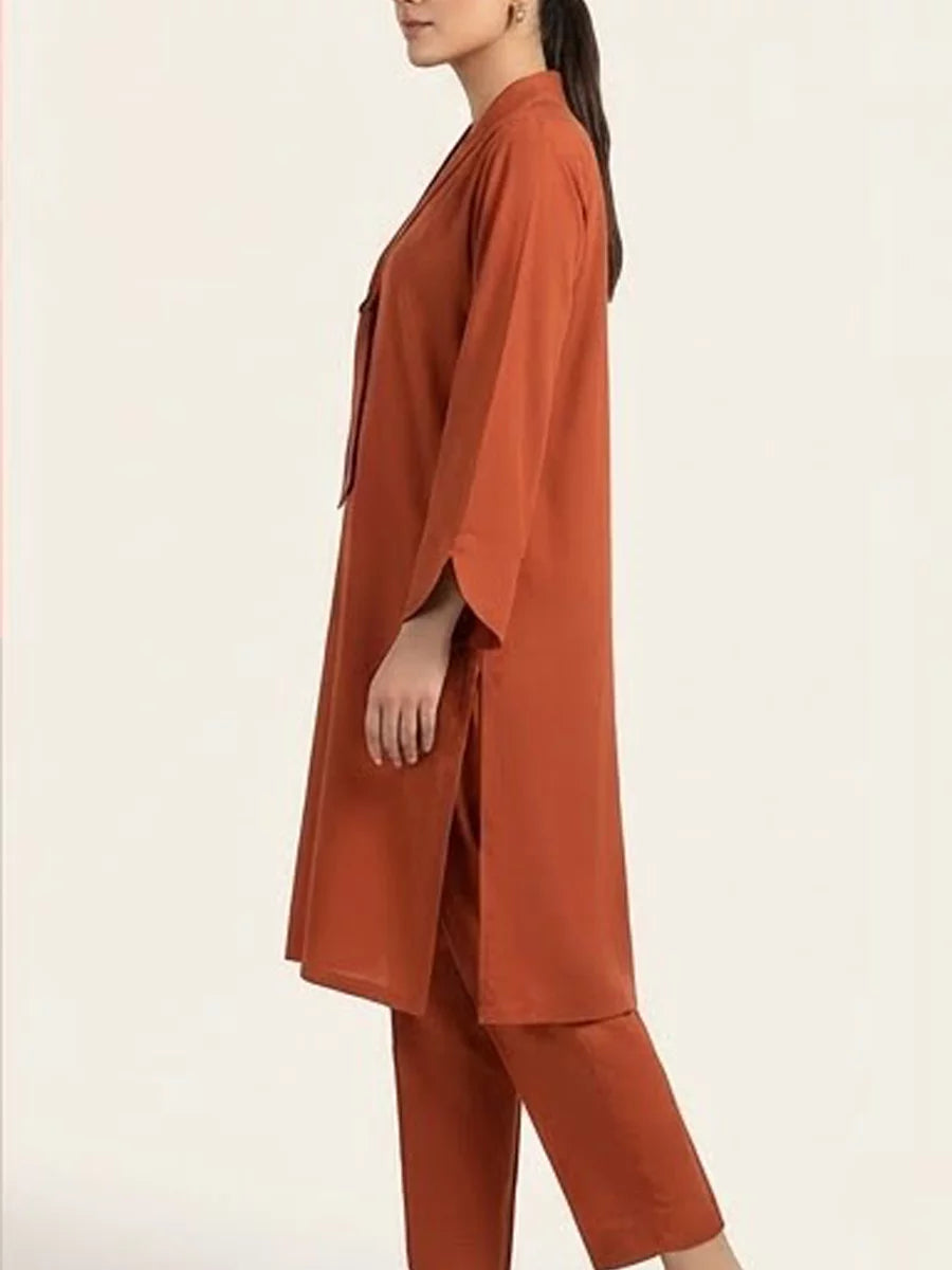 Salitex Women Solids Crepe 2 Piece Suit SS25PBC690 - Summer Collection