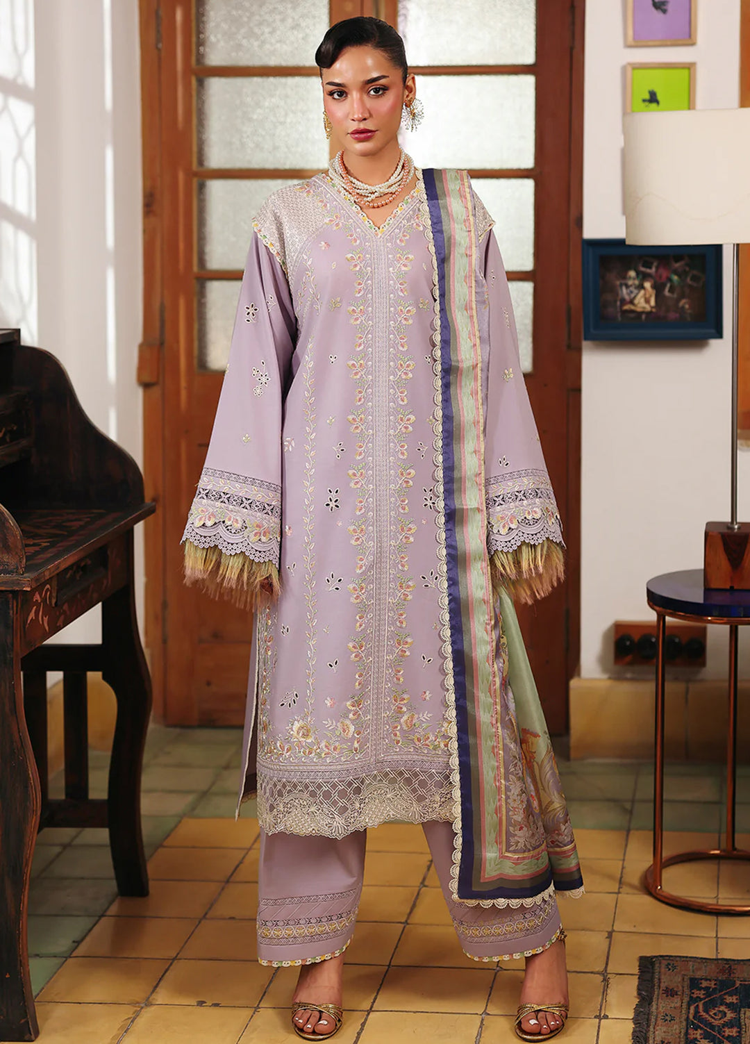 Lumina by Bin Ilyas Unstitched Embroidered Lawn 3 Piece Suit BI26UL L7 5A - Summer Collection