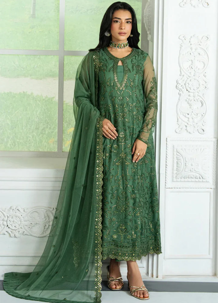 Inara by Zarif Embroidered Net Suits Unstitched 3 Piece ZR25UF ZRI-07 Aslaan - Formals Collection