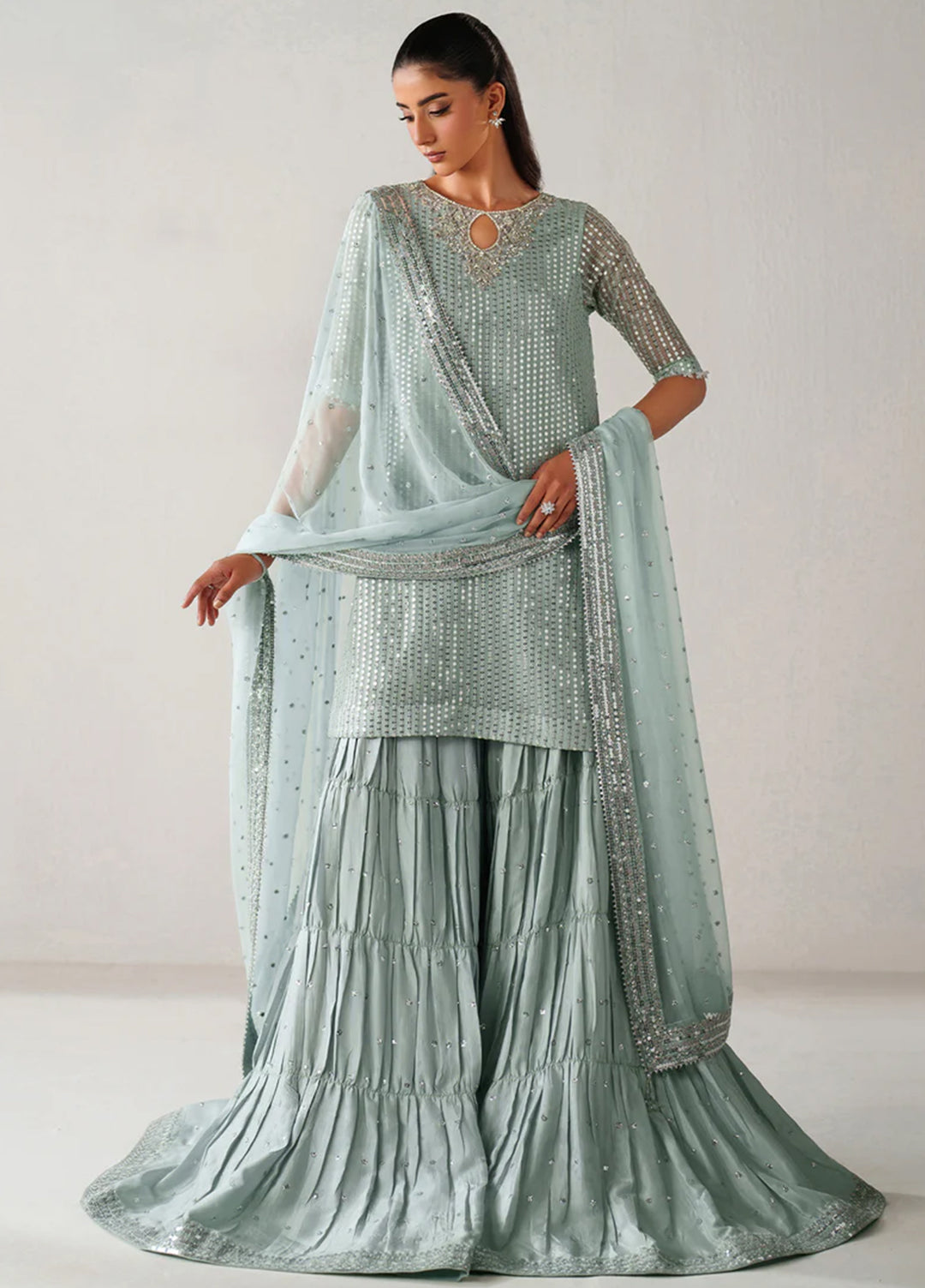 Chantelle by Baroque Unstitched Embroidered Chiffon 3 Piece Suit BQ26UCF UF-4389 - Festive Collection