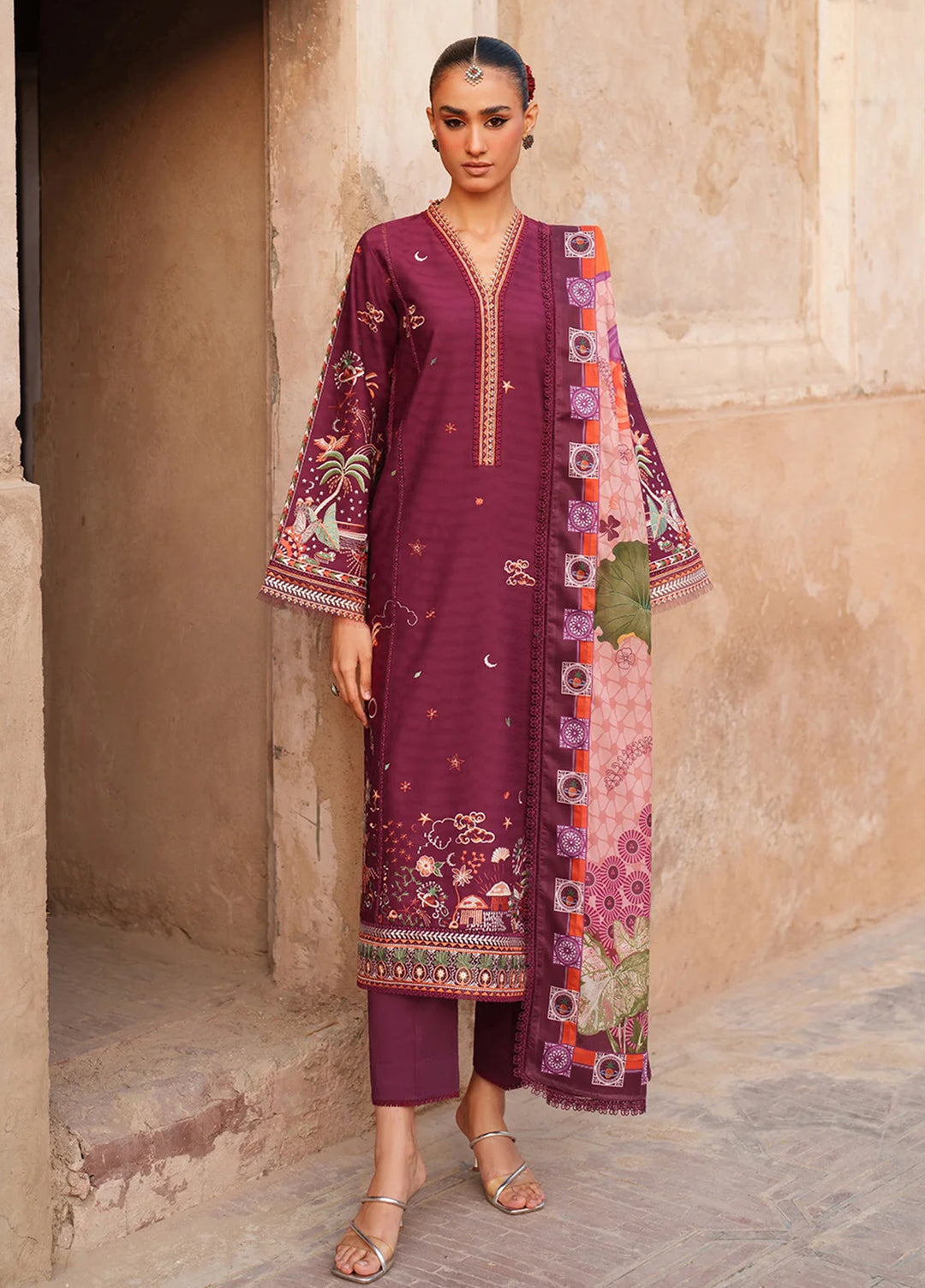 Suroor by Bin Ilyas RTW Embroidered Jacquard Lawn 3 Piece Suit BI26PSL 242A - Festive Collection