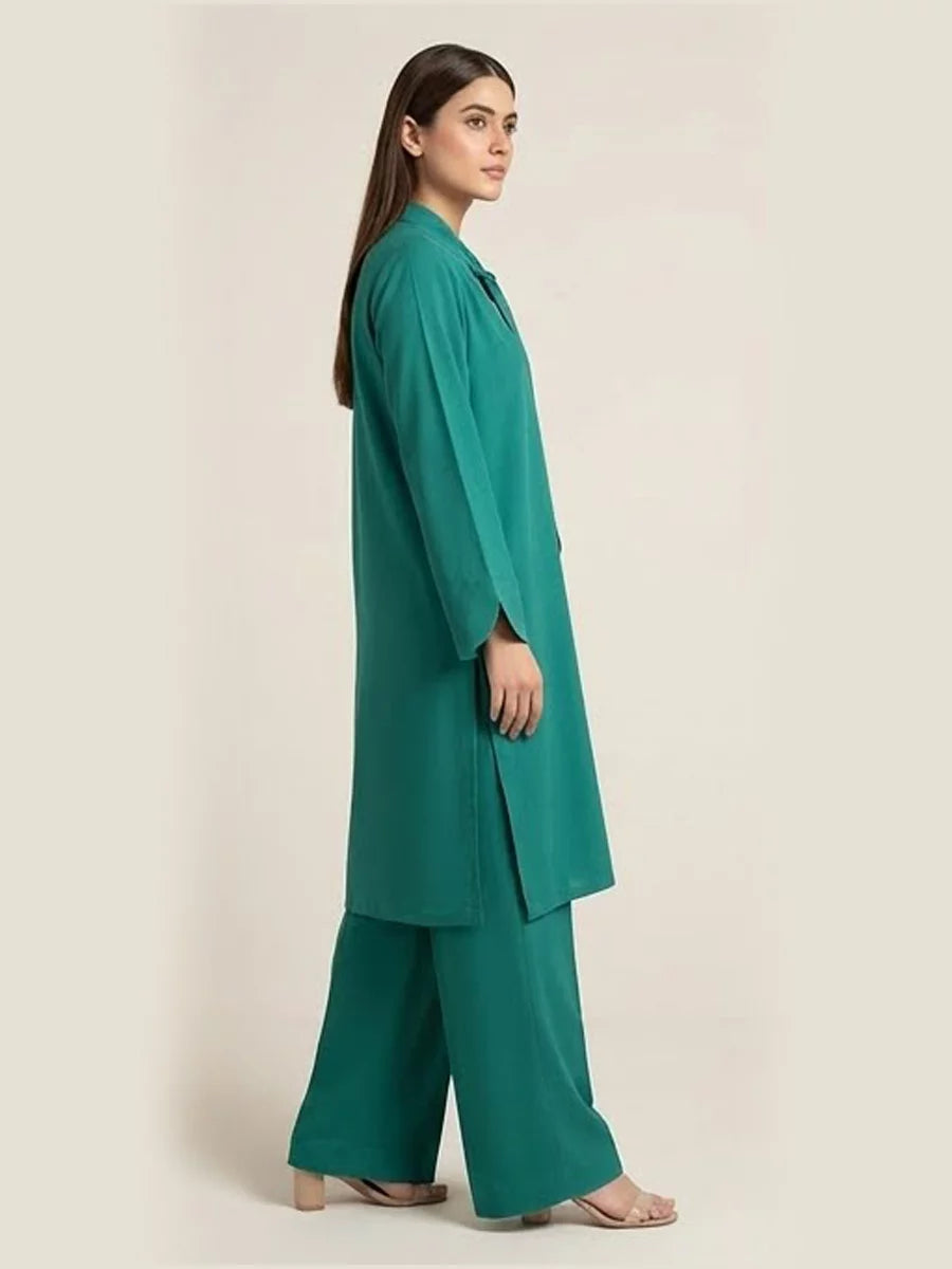 Salitex Women Solids Crepe 2 Piece Suit SS25PBC690-A - Summer Collection