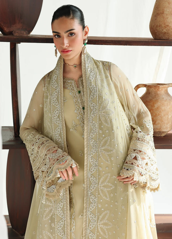 Qalamkar Unstitched Embroidered Chiffon 3 Piece Suit QLK26UCF Deena QCC-01 - Festive Collection