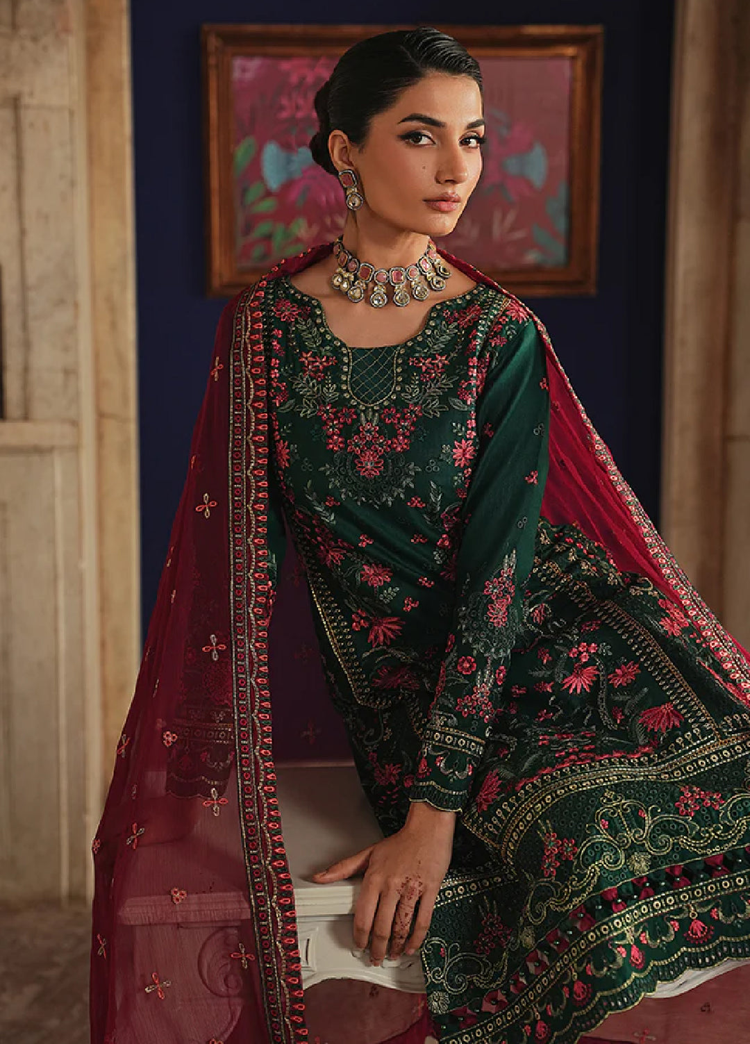 Gulaal Unstitched Embroidered Luxury Lawn 3 Piece Suit GL26USL SELORE LL-11 - Festive Collection