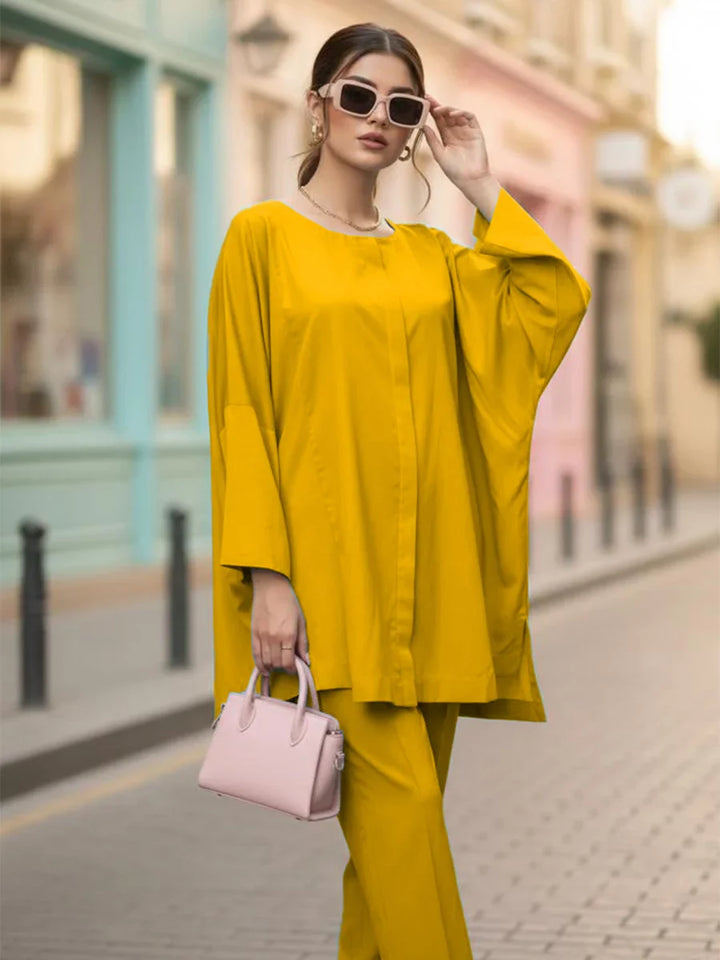 Salitex Women Solids Crepe 2 Piece Suit SS25PBC693-A - Summer Collection