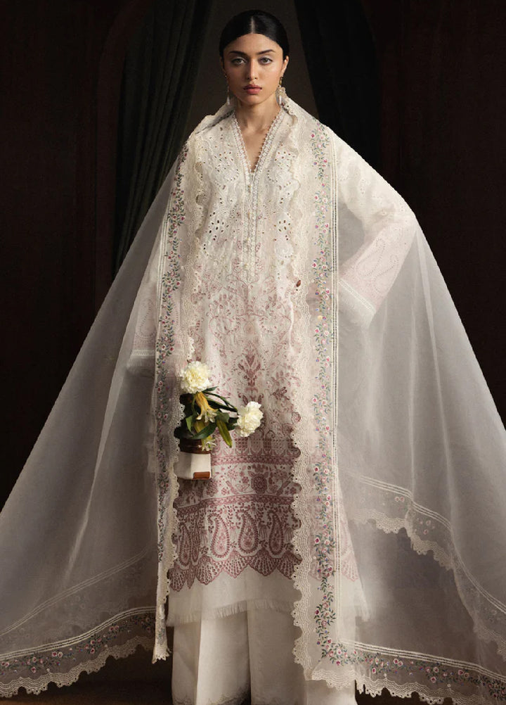 Satori by Zara Shahjahan Unstitched Embroidered Lawn 3 Piece Suit ZS26USL D-12 HOSHIMI - Summer Collection