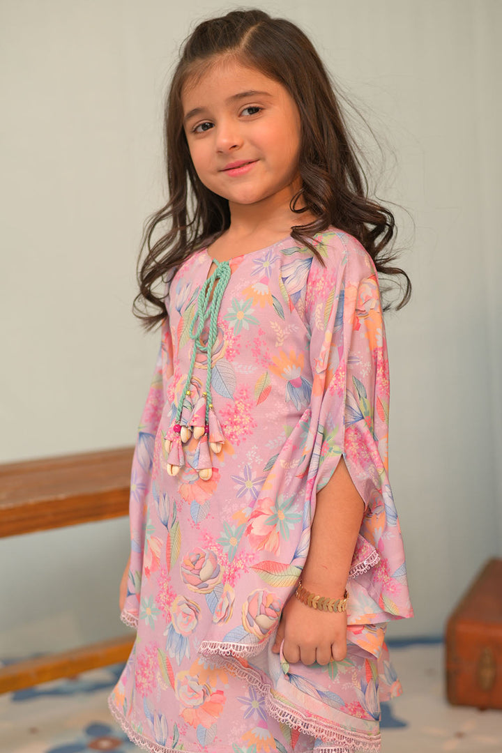Senorita Kids RTW Purple and Multicolor Casual 2 Piece Suit Polyester Lawn Printed KAC-02938 - Summer Collection