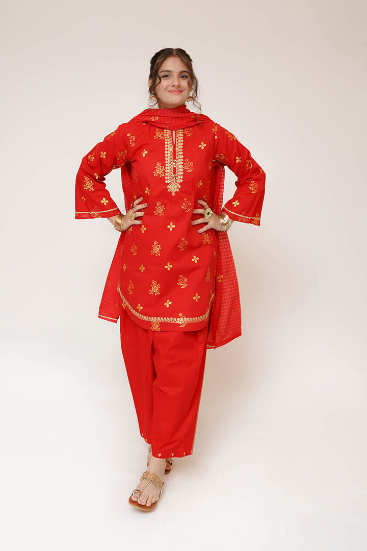 Senorita Girls RTW Printed Cotton 3 Piece Suit GBD-03442 Eid Collection