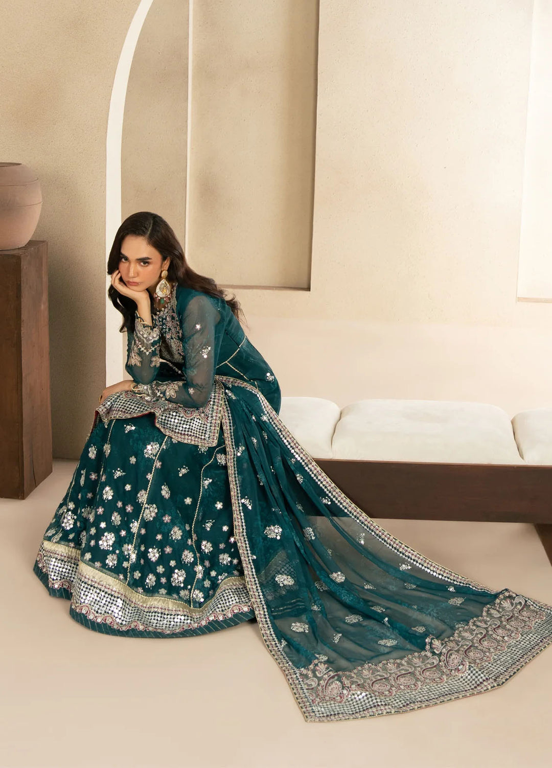 Neoma by Xenia Formals Unstitched Embroidered Chiffon 3 Piece Suit XE26UNF Tiva 02 - Festive Collection