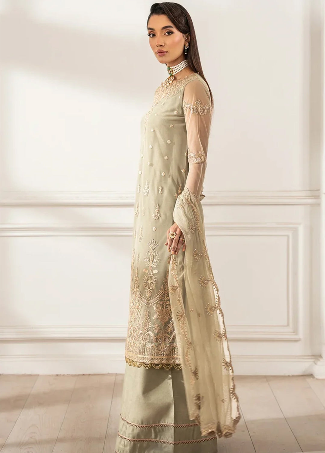 Heer by Zarif Embroidered Net Suit Pret 3 Piece ZR25UF Z-01 Leila - Formals Collection