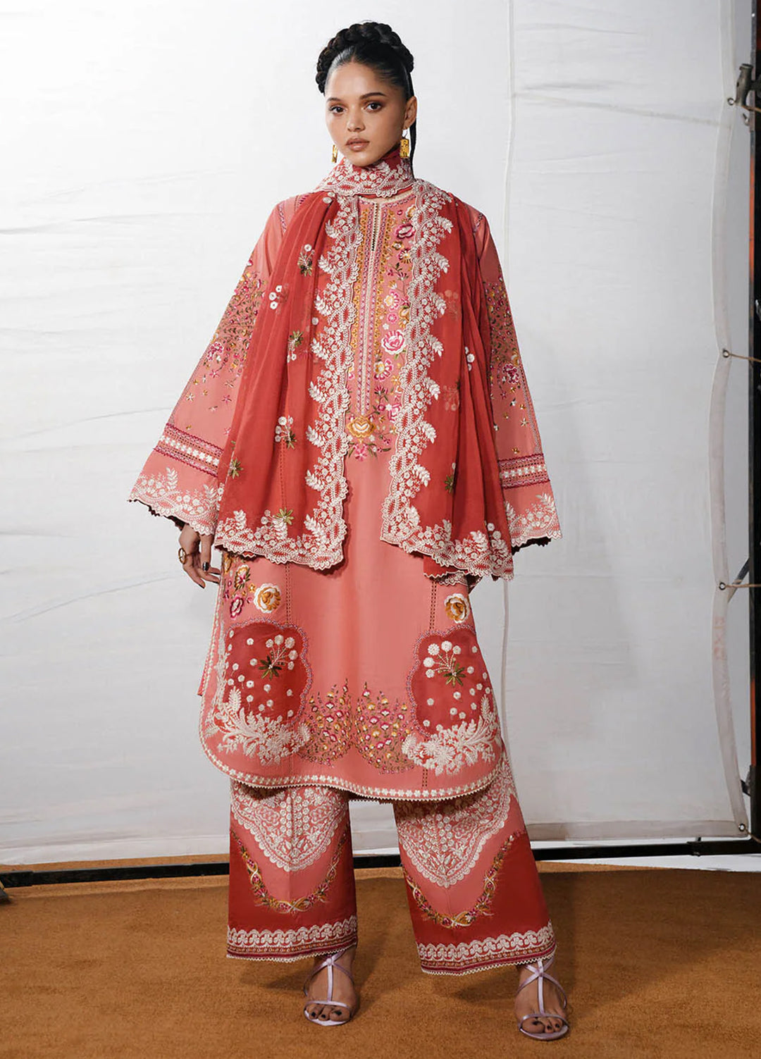 Jugnu by Hussain Rehar Unstitched Embroidered Cotton 3 Piece Suit HR26UJC DINAZ - Festive Collection