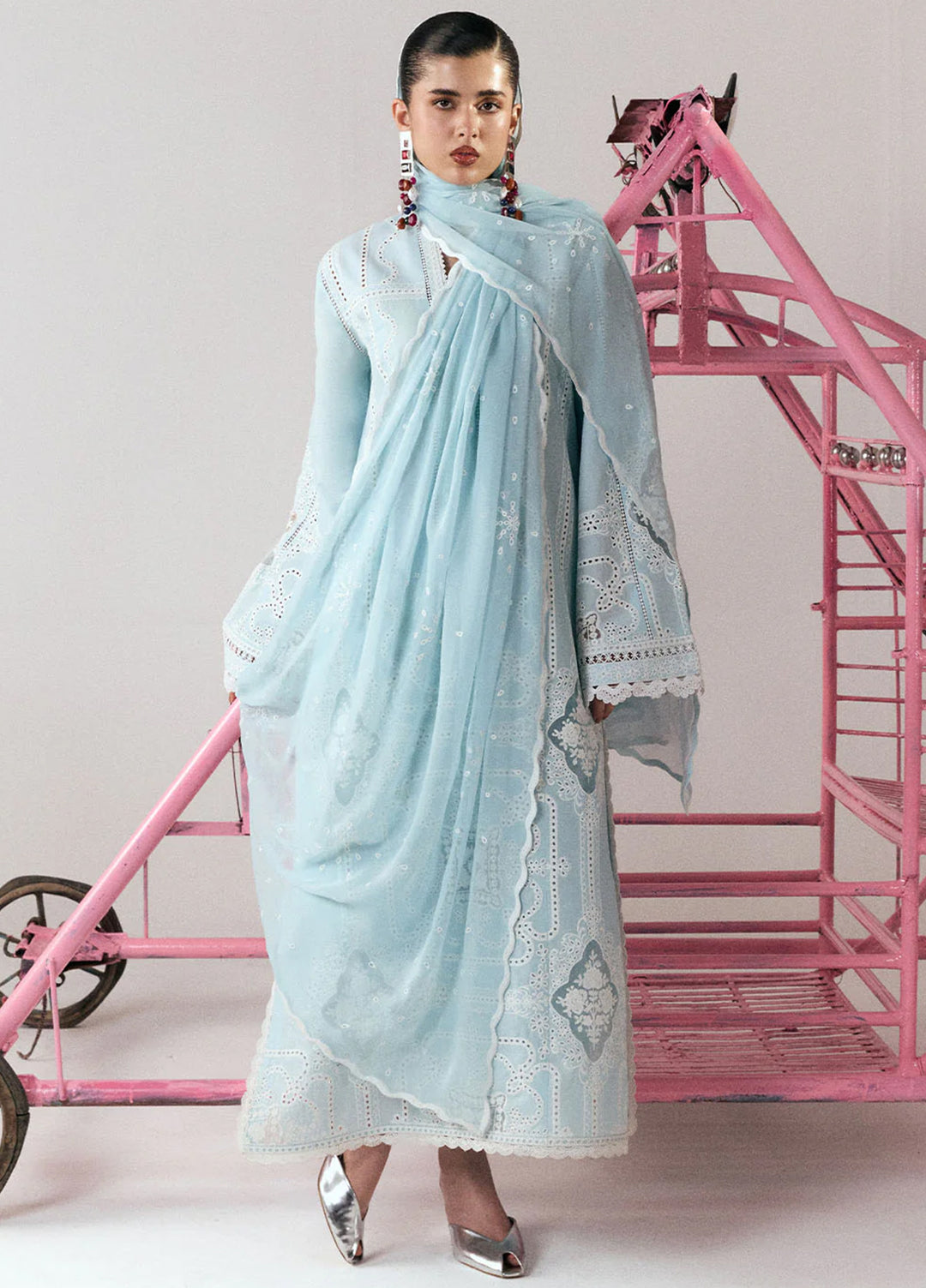 Jugnu by Hussain Rehar Unstitched Embroidered Cotton 3 Piece Suit HR26UCJ Dira JUG-LD D#1280 - Eid Collection
