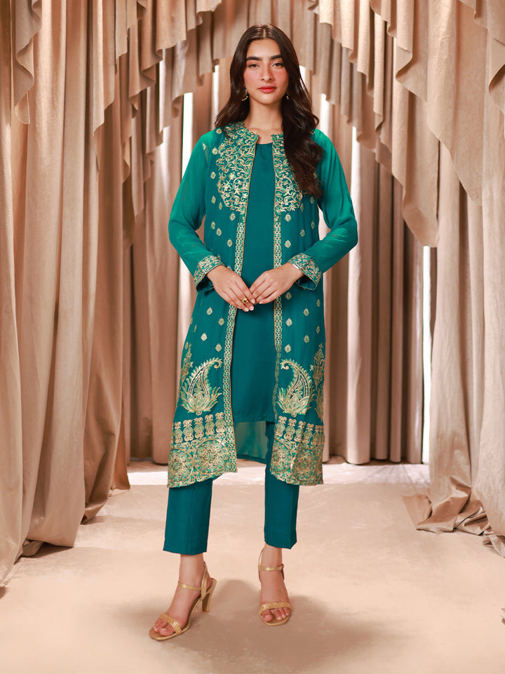 Salitex Women Embroidered Chiffon 2 Piece Suit L-00019 - Summer Collection