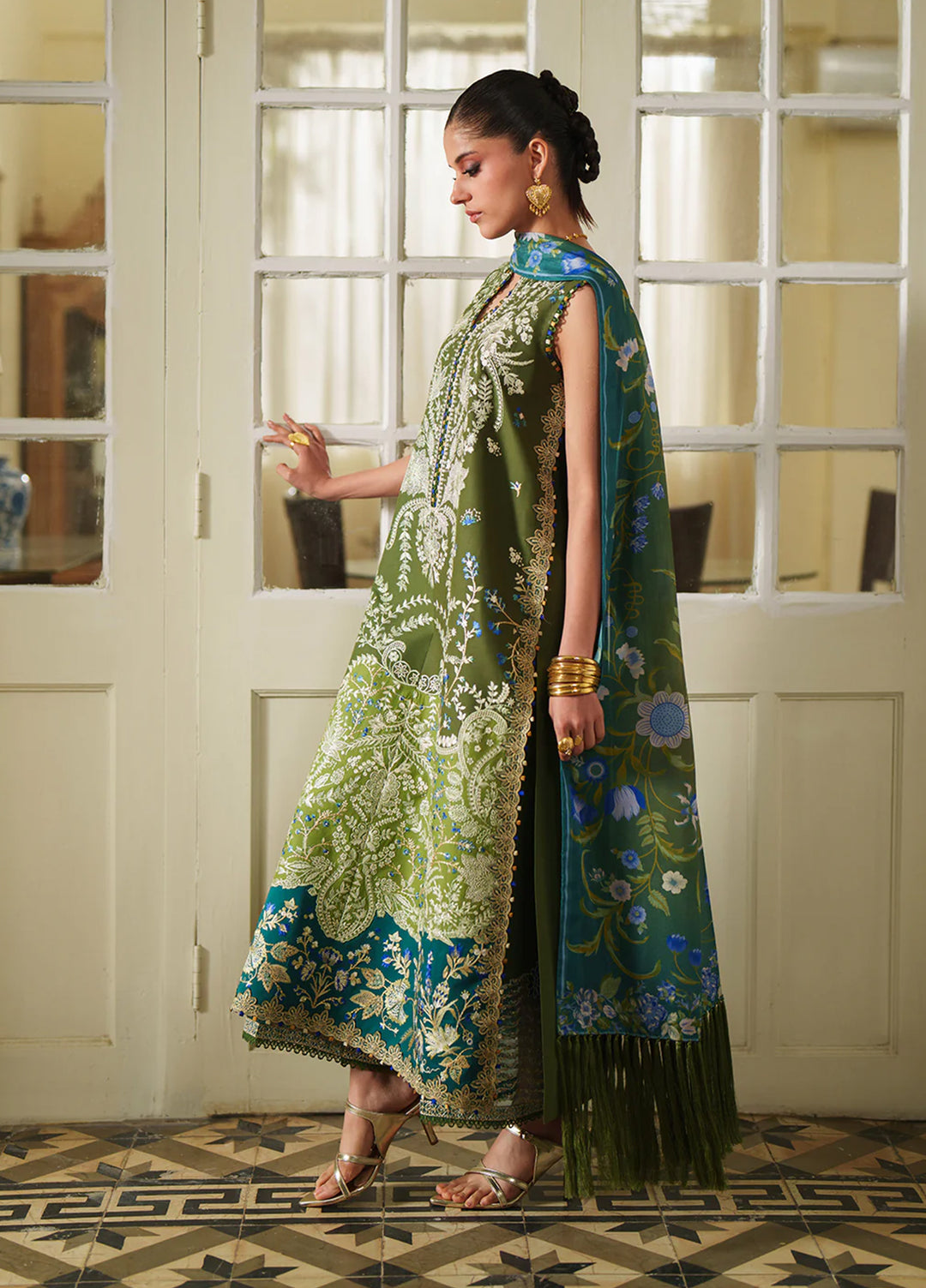 Heritage Dore by Bin Ilyas Unstitched Embroidered Lawn 3 Piece Suit BI26UHD 17-7A - Summer Collection