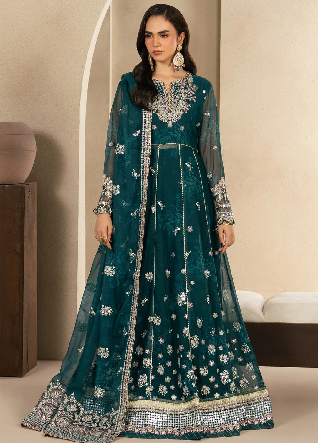 Neoma by Xenia Formals Unstitched Embroidered Chiffon 3 Piece Suit XE26UNF Tiva 02 - Festive Collection