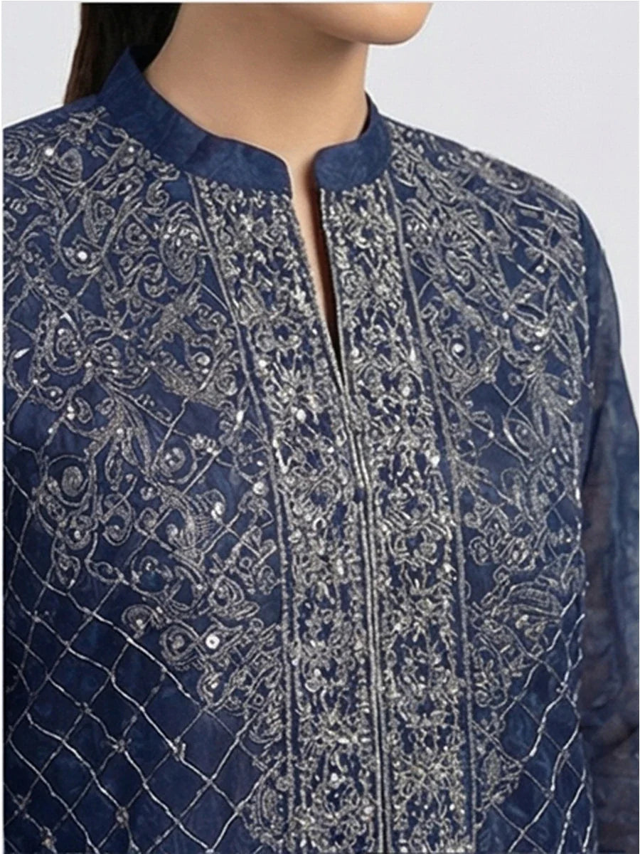 Salitex Women Embroidered Chiffon 2 Piece Suit LPS24LFT001 - Summer Collection